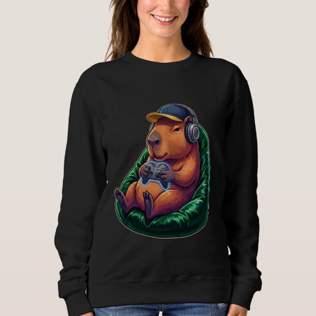 Funny Gamer Capybara Design for Gaming Fans Games  T Shirt (Framsida)