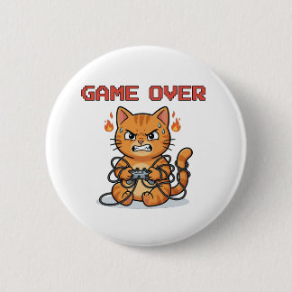 Funny Gamer Cat Game Over Button Knapp