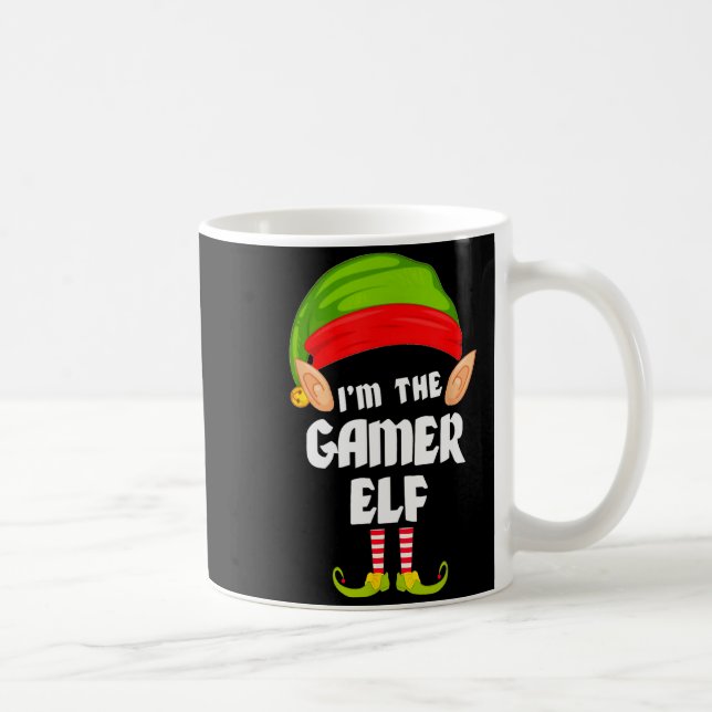 Funny Gamer Elf Matching Family Group Pj Christmas Kaffemugg (Höger)