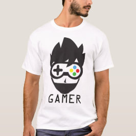 Funny Gamer Face with Joystick Eyes Gaming Tee Fun