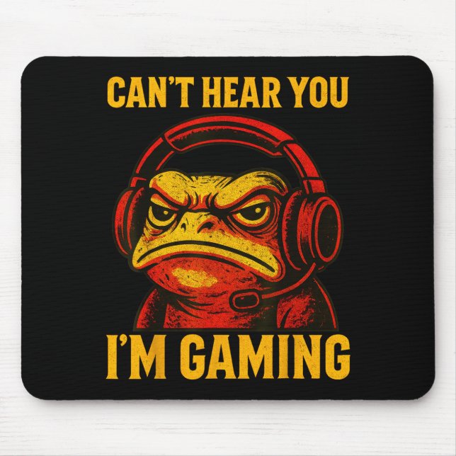 Funny Gamer Frog Men Women Boys Can't Hear You Vid Musmatta (Framsidan)