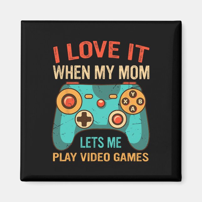 Funny Gamer Gift For Boys Console Video Game Prese Magnet (Framsidan)