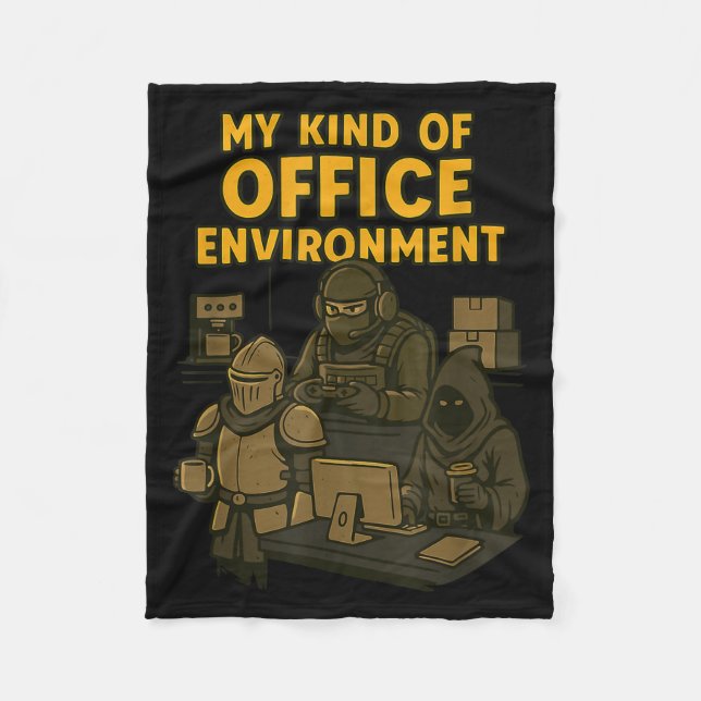 Funny Gamer Office Work Sarcasm Gamer Nerd Office  Fleecefilt (Framsidan)