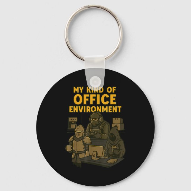 Funny Gamer Office Work Sarcasm Gamer Nerd Office  Nyckelring (Framsida)