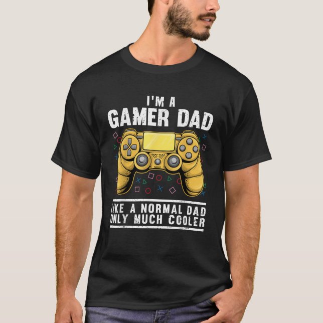 Funny Gamer Pappa Design För manar Make-spelmatema T Shirt (Framsida)