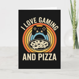 Funny Gamer Pizza Gaming Video Game Enthusiast Boy Kort