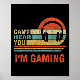 Funny Gamer-presentheadset kan inte höra dig att j Poster