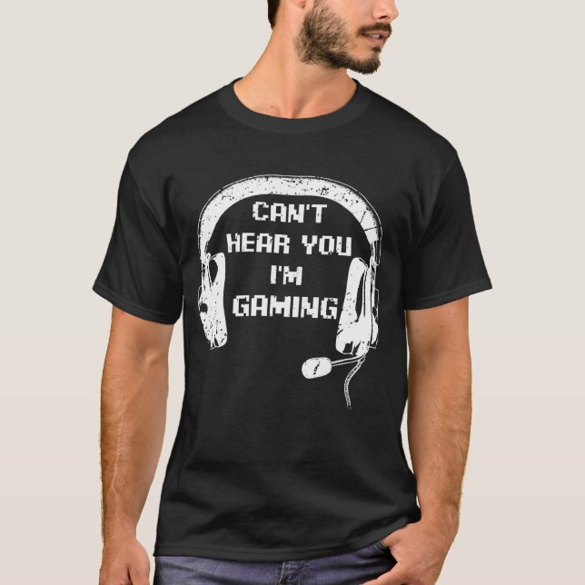 Funny Gamer-presentheadset kan inte höra dig att j T Shirt (Framsida)
