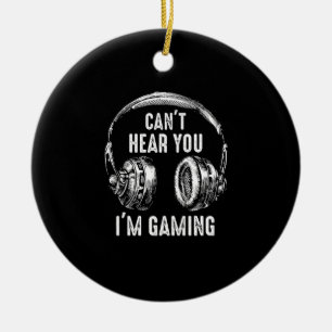 Funny Gamer-presentheadset kan inte höra dig att Julgransprydnad Keramik