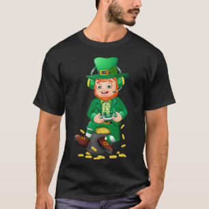 Funny Gamer St patricks day Video Game Kids Boys M T Shirt