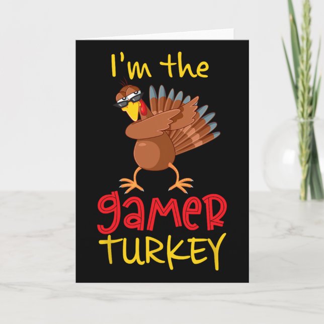 Funny Gamer Turkey Matching Family Group Thanksgiv Kort (Framsida)