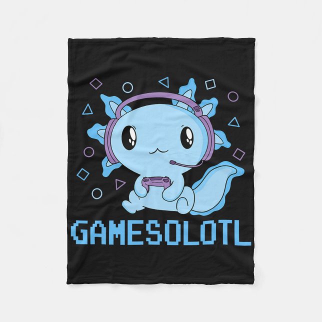 Funny Gamesolotl Anime Kawaii-spel Axolotl Video Fleecefilt (Framsidan)