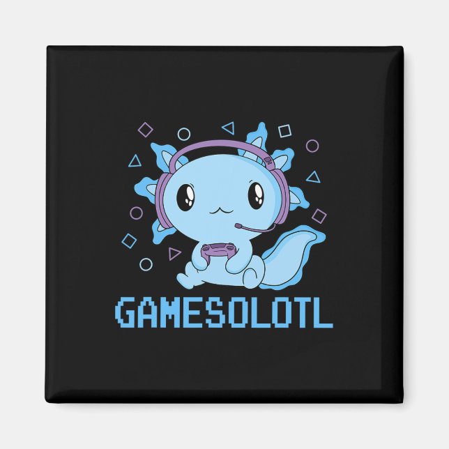 Funny Gamesolotl Anime Kawaii-spel Axolotl Video Magnet (Framsidan)