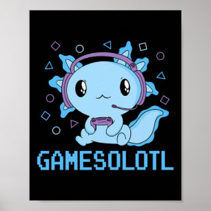 Funny Gamesolotl Anime Kawaii-spel Axolotl Video Poster