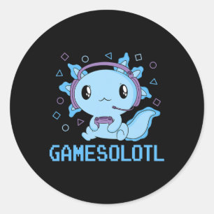Funny Gamesolotl Anime Kawaii-spel Axolotl Video Runt Klistermärke