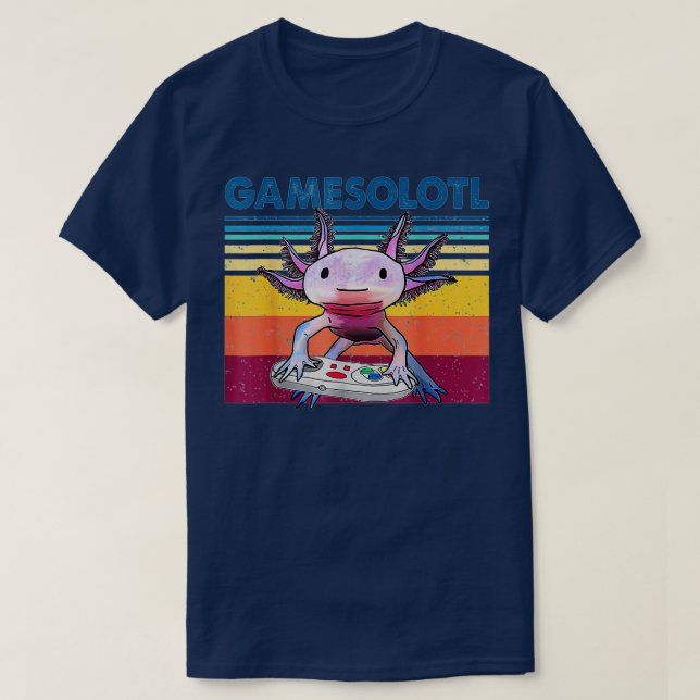 Funny Gamesolotl Axolotl Fishare som spelar videos T Shirt (Design framsida)
