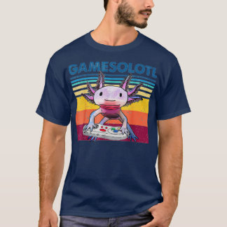 Funny Gamesolotl Axolotl Fishare som spelar videos T Shirt