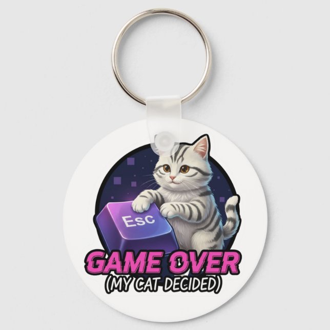 ​Funny Gaming Cat Gamer Gift - My Cat Decided Game Nyckelring (Framsida)