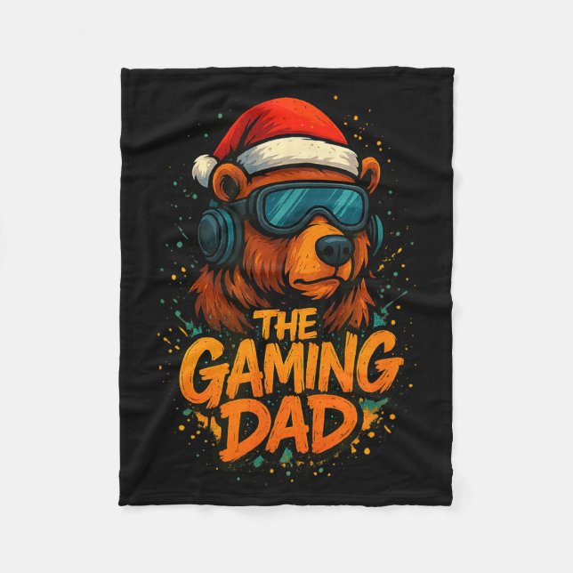 Funny Gaming Dad Christmas Outfit Gamer Gift  Fleecefilt (Framsidan)