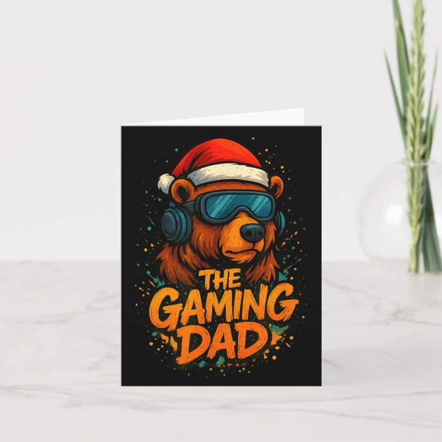 Funny Gaming Dad Christmas Outfit Gamer Gift  Kort (Framsida)