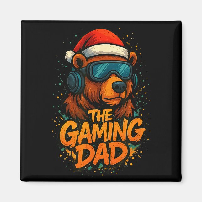 Funny Gaming Dad Christmas Outfit Gamer Gift  Magnet (Framsidan)