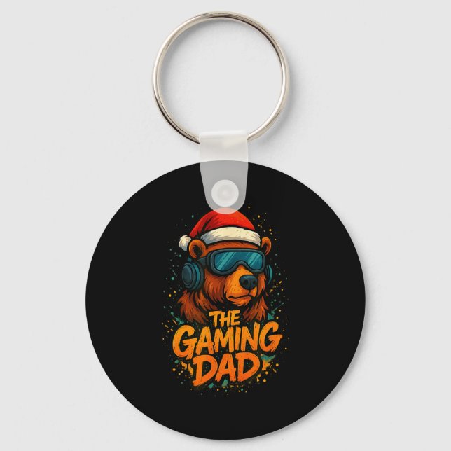 Funny Gaming Dad Christmas Outfit Gamer Gift  Nyckelring (Framsida)