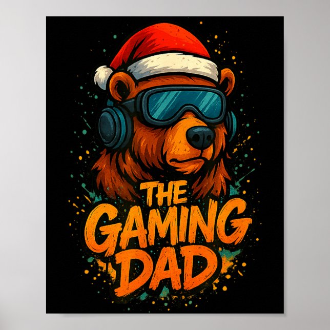 Funny Gaming Dad Christmas Outfit Gamer Gift  Poster (Framsidan)
