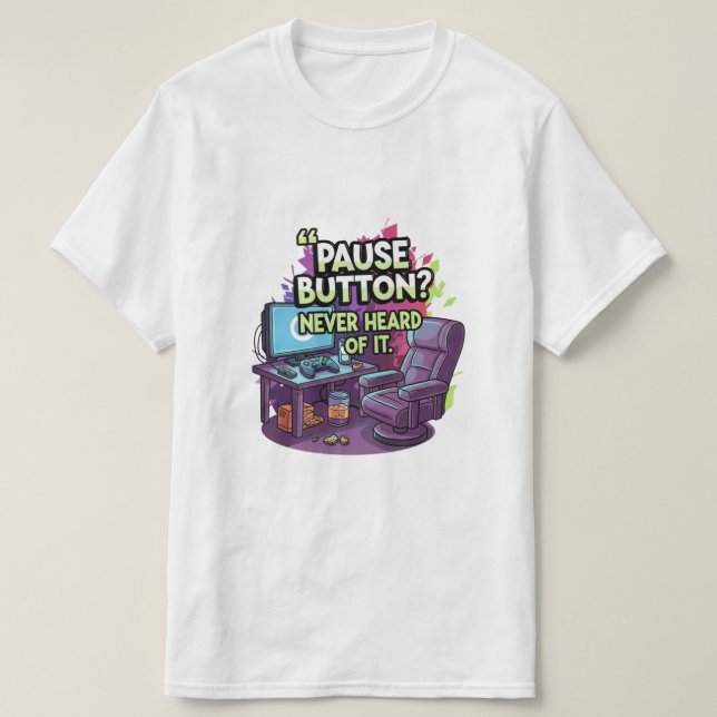Funny Gaming Meme Illustration – Neon Gamer Quote  T Shirt (Design framsida)