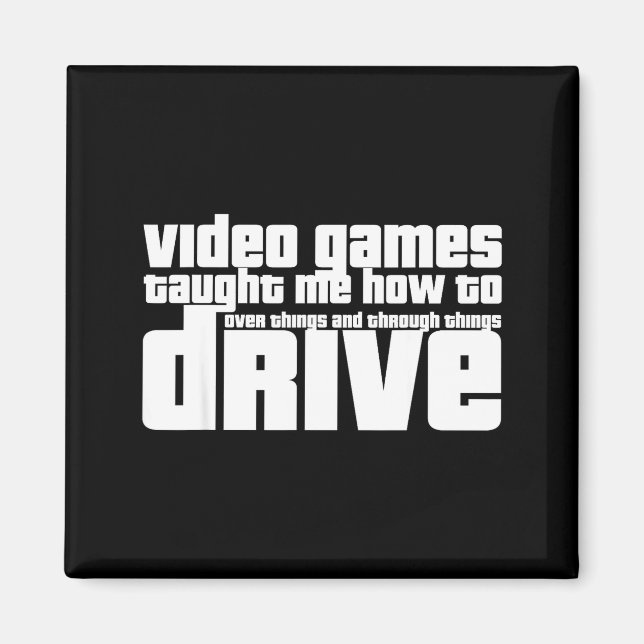 Funny Gaming New Driver Video Game Driving Instruc Magnet (Framsidan)