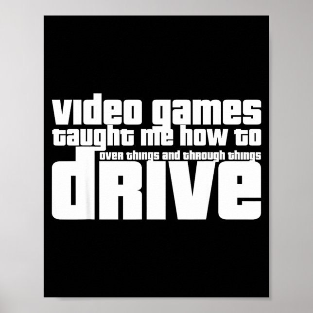 Funny Gaming New Driver Video Game Driving Instruc Poster (Framsidan)