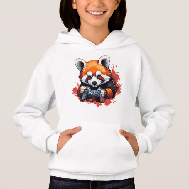 Funny Gaming Red Panda Älskare T Shirt (Framsida)