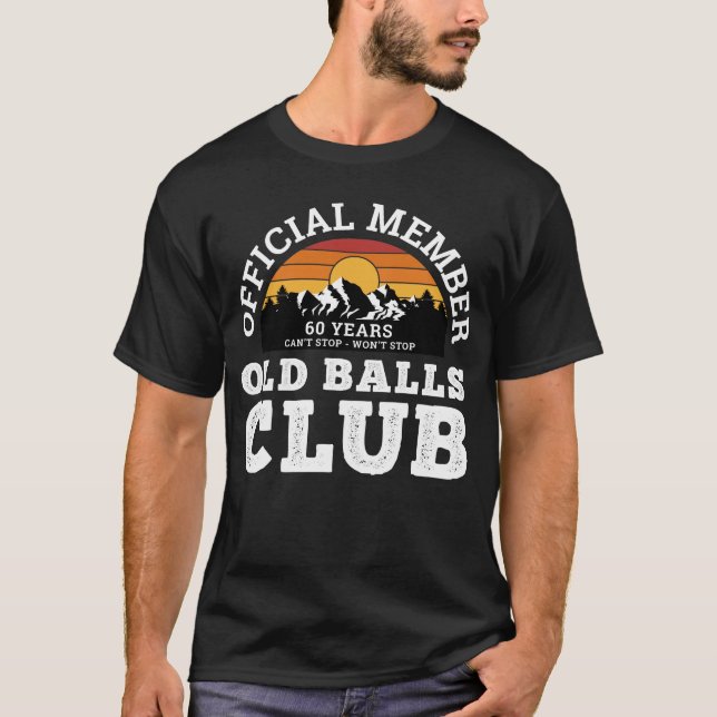Funny gammal Bollar-Klubb 60 års officiell Klubb m T Shirt (Framsida)