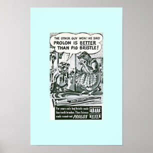 Funny gammal tandborste Ad:Grisar & tandborstar Poster