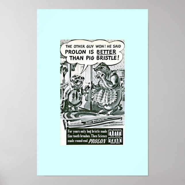 Funny gammal tandborste Ad:Grisar & tandborstar Poster (Framsidan)
