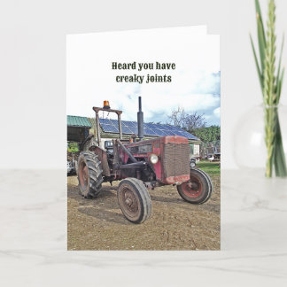 Funny gammal traktor Farmer får bra hip Knekirurgi Kort