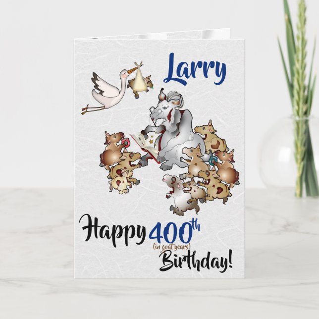 Funny Gamny Grandpa Goat Birthday Kort (Framsida)
