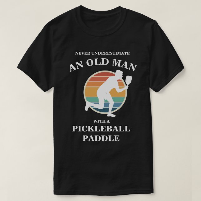 Funny Gamny Man Pickleball Paddle Player Retro T Shirt (Design framsida)