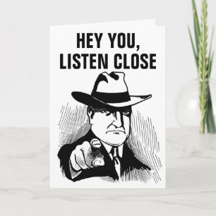 FUNNY GANGSTER BIRTHDAY GREETING CARDS KORT