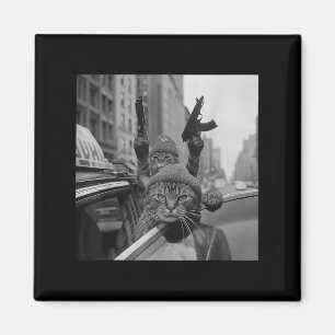 Funny Gangster Cat Thug Meme Street Älskare Cats Magnet