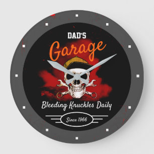 Funny Garage Bleeding Knuckles Pappa eller någon N Stor Klocka