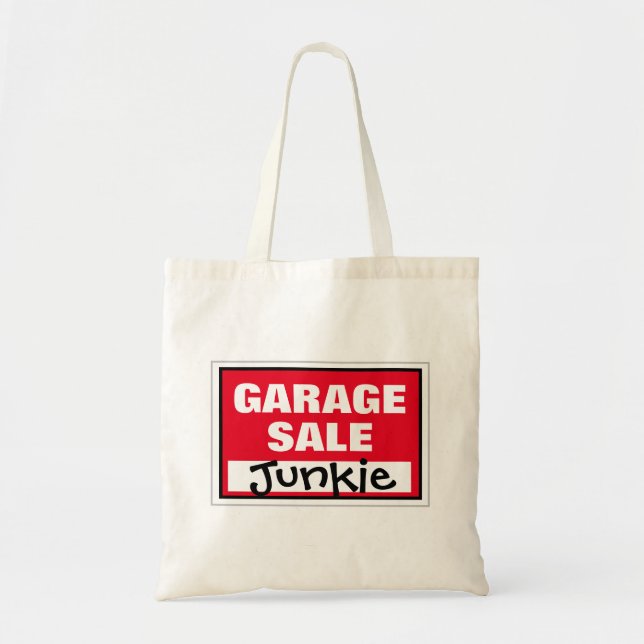 Funny Garage Sale Junkie Tygkasse (Framsidan)