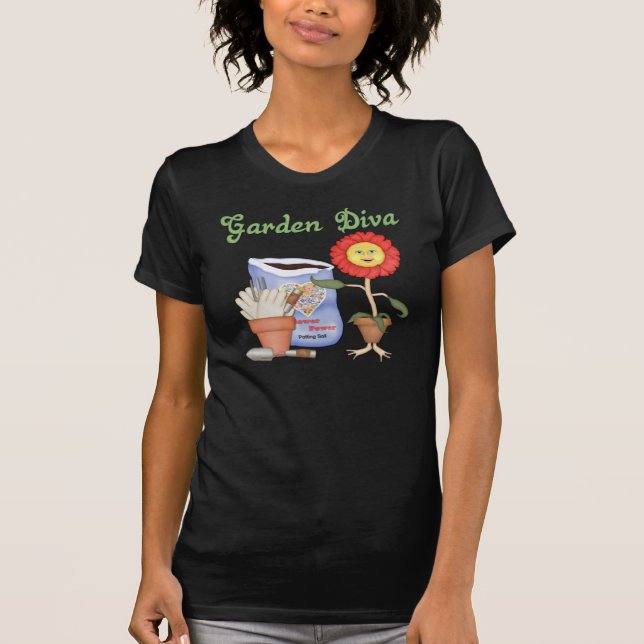 Funny Garden Diva T-shirt (Framsida)
