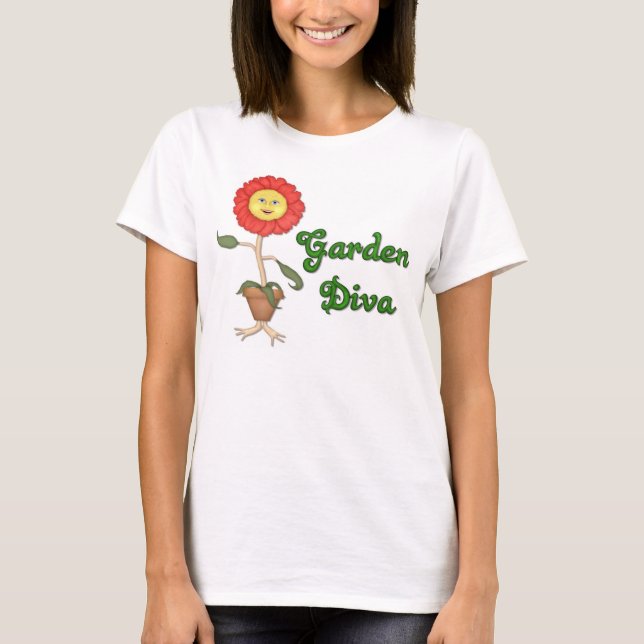 Funny Garden Diva T-shirt (Framsida)