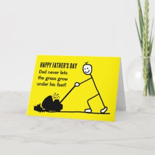 Funny Gardener Mwing Tecknad Fars dag Kort