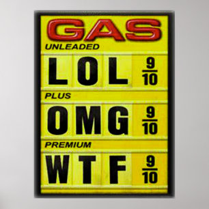 Funny Gas Price sign Poster