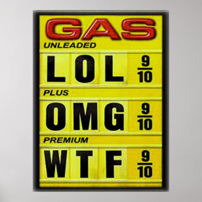 Funny Gas Price sign Poster (Framsidan)