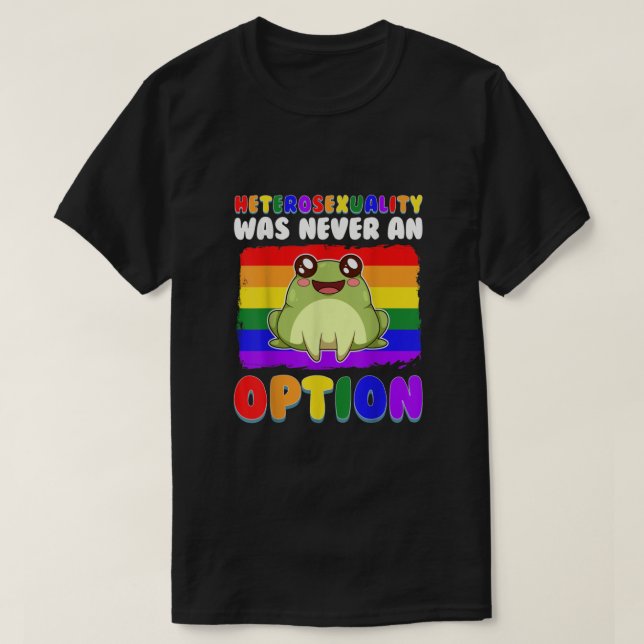 Funny Gay Frog HBT Flagga Rainbow Pride Frog Kawai T Shirt (Design framsida)