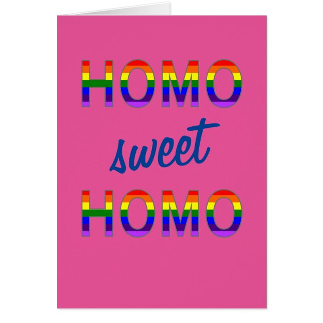 Funny Gay Homo Sweet Homo Hälsningskort (Framsidan)