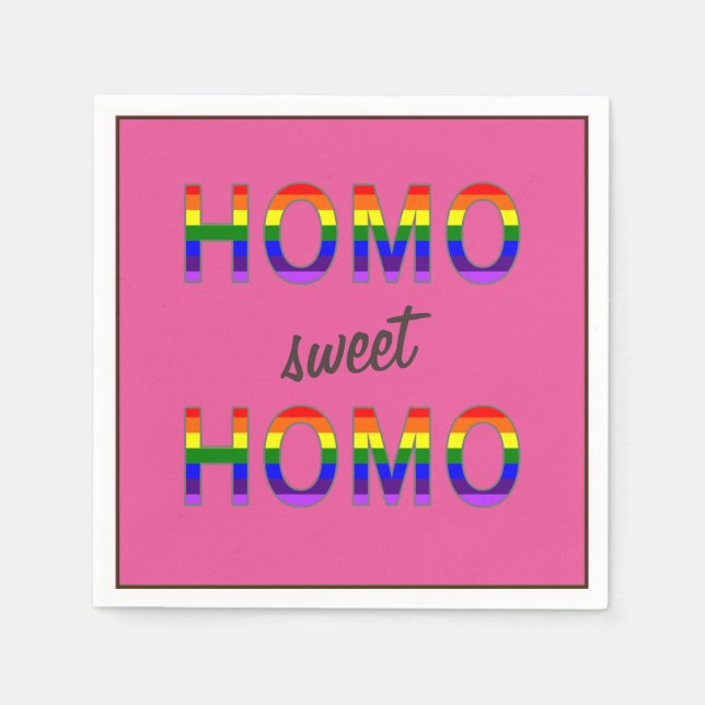 Funny Gay Homo Sweet Homo Pappersservett (Framsidan)