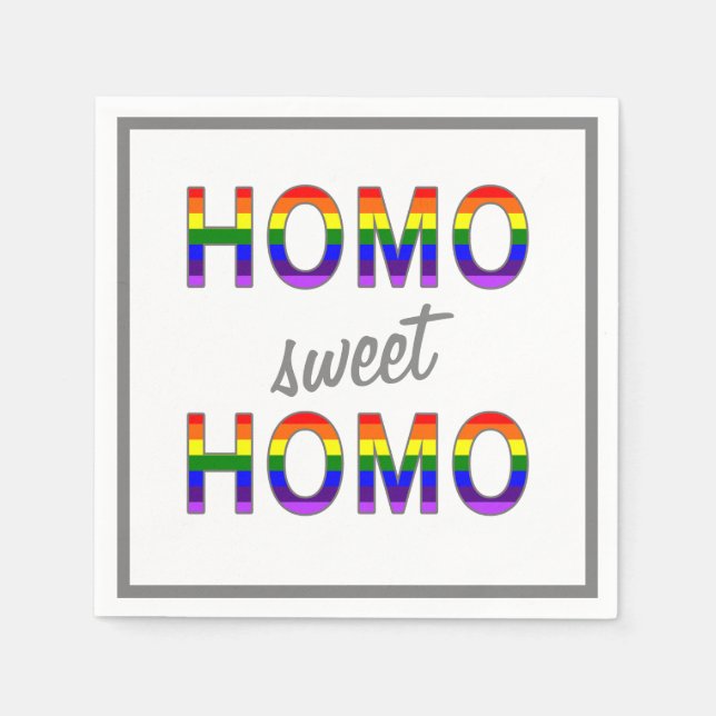 Funny Gay Homo Sweet Homo Pappersservett (Framsidan)